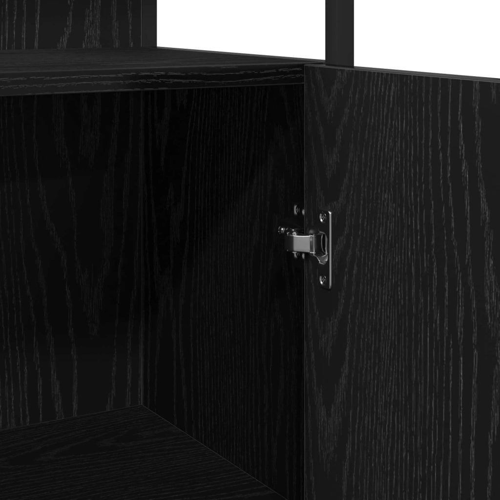 Unit¨¤ da Bagno | Armadio da bagno con lo scaffale 3 pz Nero Legno multistrato