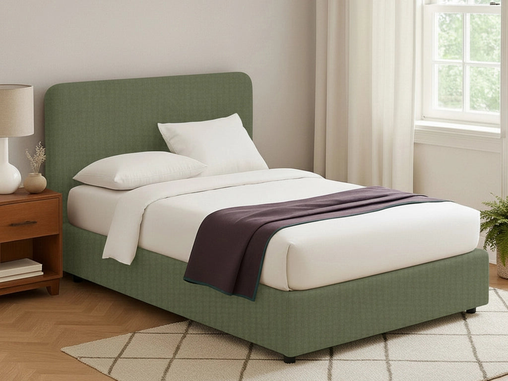 Poole, Letto Piazza e Mezza Sfoderabile Made in Italy, Verde
