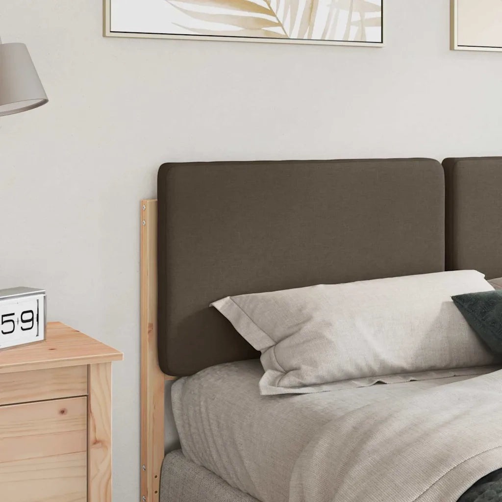 Testiera imbottita-Testiera con Cuscini-Testata Marrone e taupe 140 cm Pino massello 996782