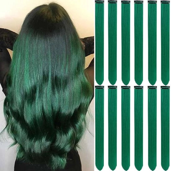 Estensioni capelli a clip 6 pezzi - colore - estensioni capelli a clip - estensioni capelli rette - 55 cm - filo resistente al calore - estensioni capelli