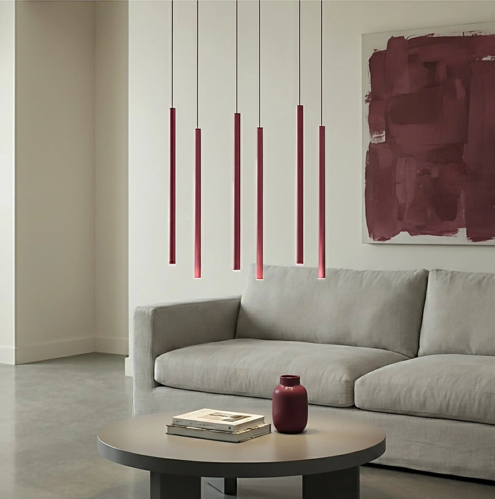 Lampada sospesa SELTER bordeaux metallo 6xG9 Emibig
