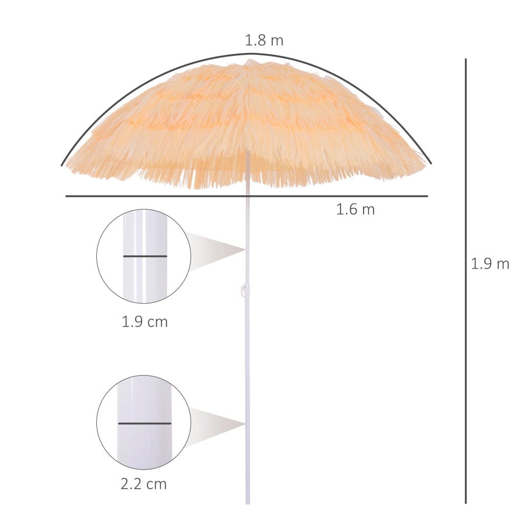 Ombrellone da Spiaggia Inclinabile ¨C Xylo ¨C Poliestere Beige 1.6x2m