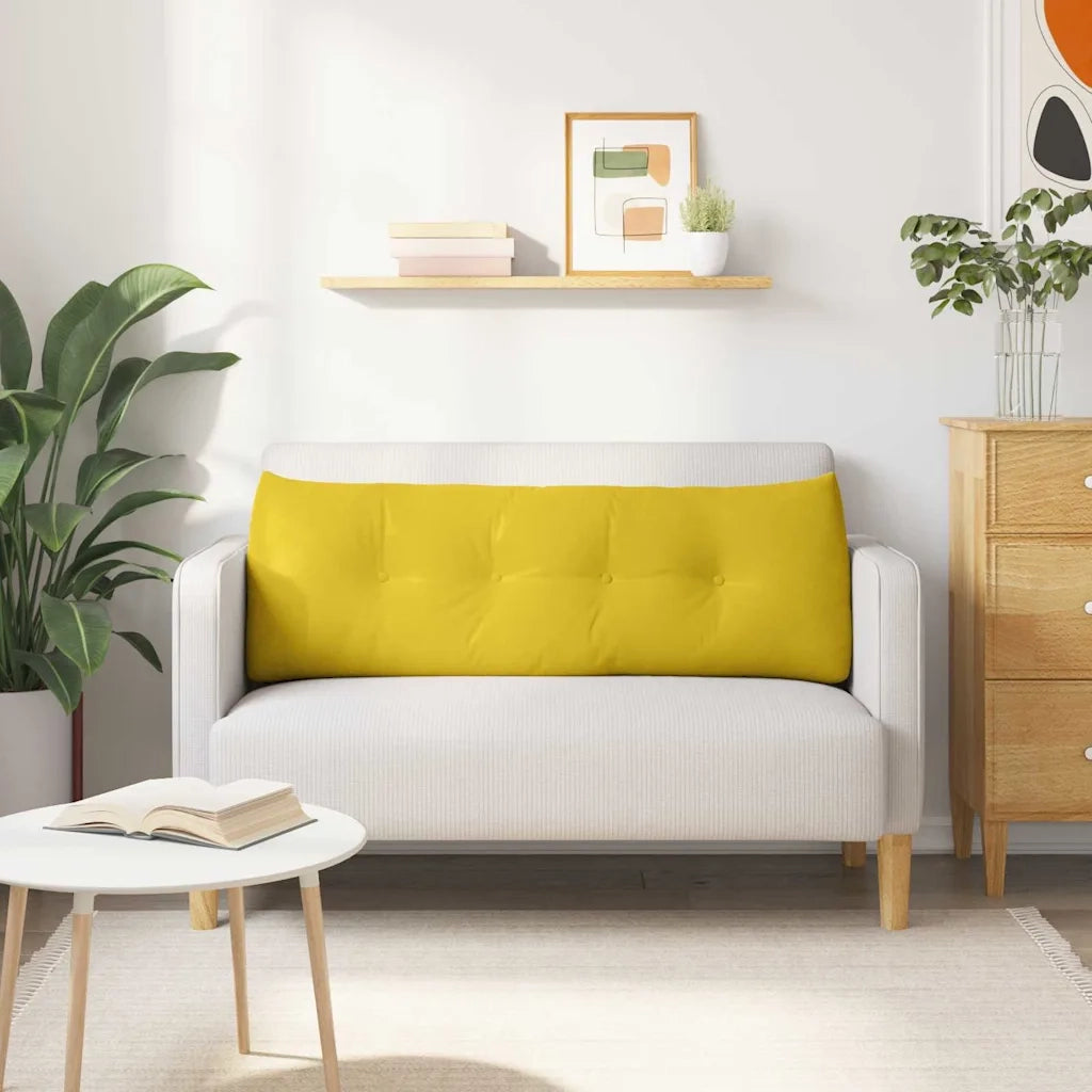 Cuscino per Schiena | Cuscino dorsale Giallo 140 x 24 x 50 cm Velluto