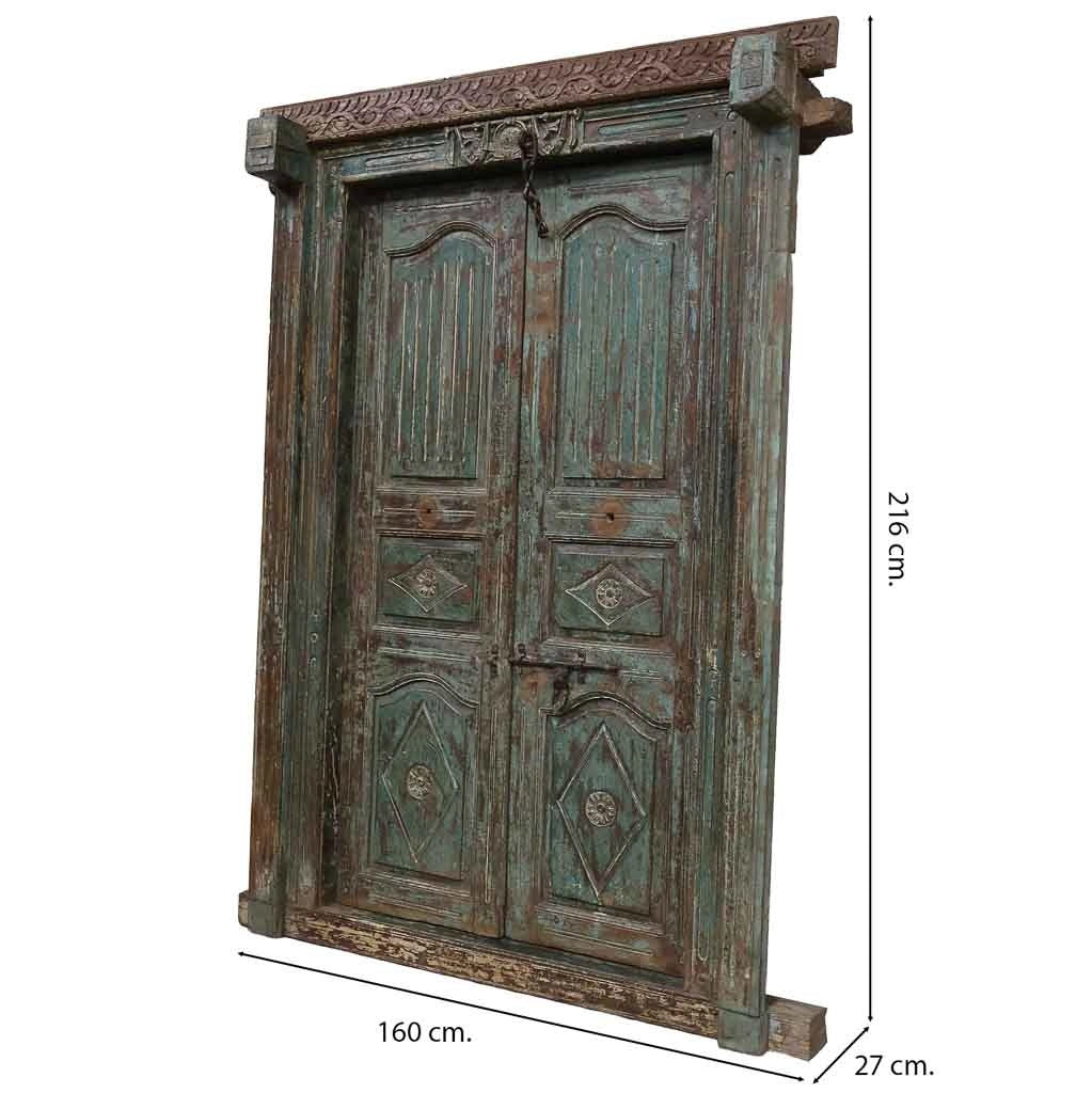 Porta in legno marrone 160x27x216h cm