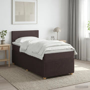Letto box spring con materasso Marrone Scuro 90 x 190 cm 3451359