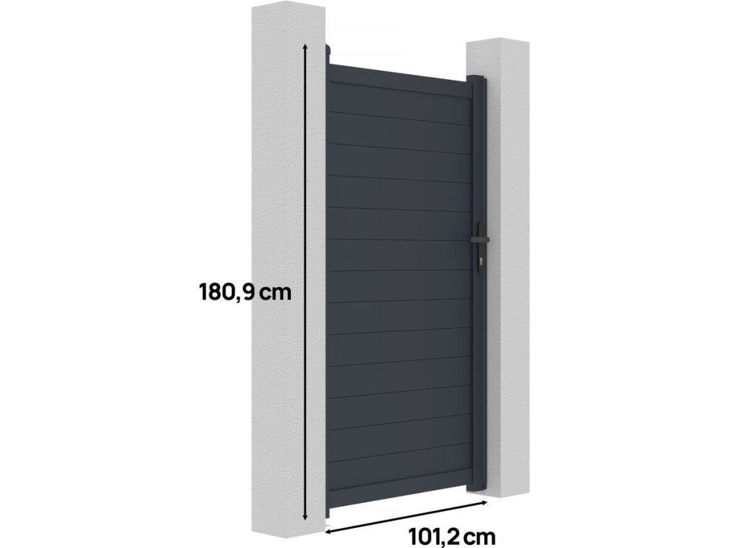 Cancello in alluminio "Marc" - 101,2 x 180,9 cm - Grigio