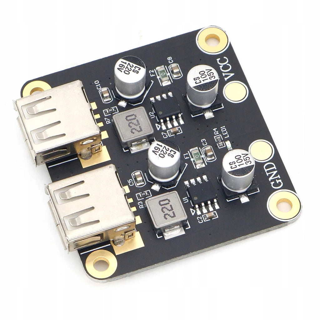Convertitore di Tensione a 2 Canali Rosfix – Caricatore USB 2.0/3.0 Step Down | 6V-24V a 5V, 3A per Canale