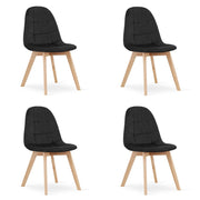 Sedia Valora NUUC in velluto nero, design ergonomico x4