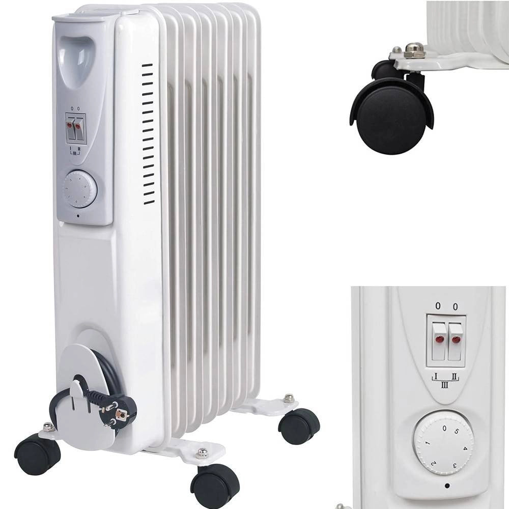 Trade Shop - Radiatore Elettrico Ad Olio 9 Elementi Con Rotelle Da 2000w Basso Consumo Stufa -