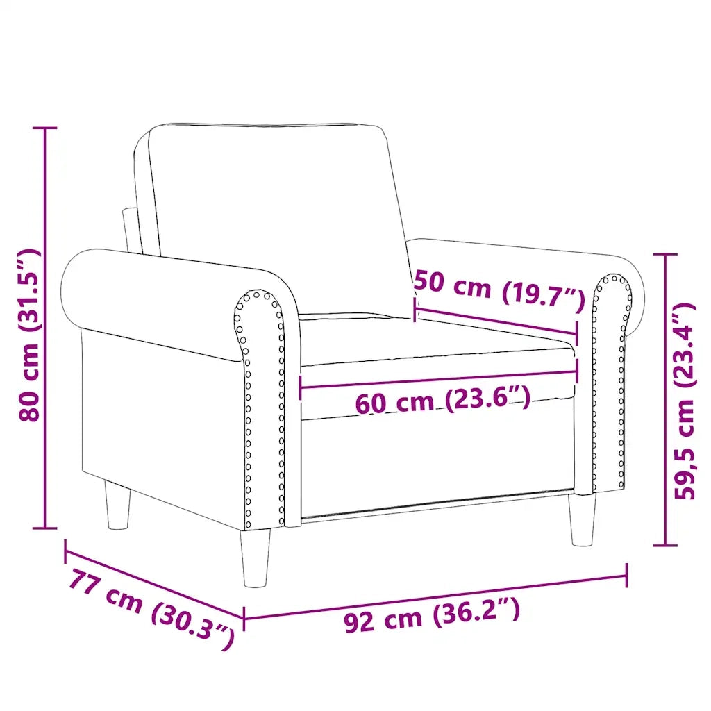 Poltrona Verde Scuro 60 cm Velluto 359511