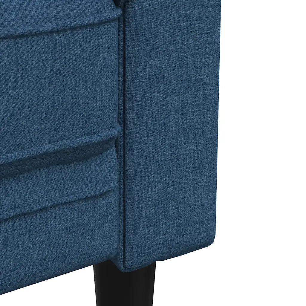 Divano Chesterfield a 2 Posti Blu in Tessuto 372553