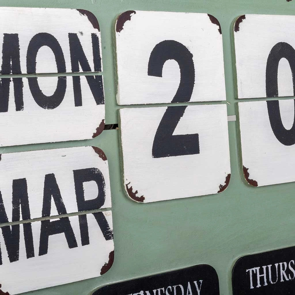 Calendario da tavolo verde 70x70x7h