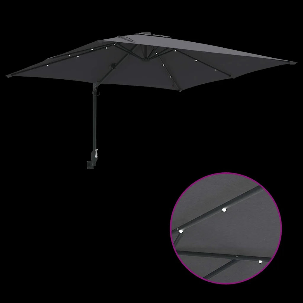 Ombrello da giardino Antracite 248,5 x 247,5 x 160 cm 42003253