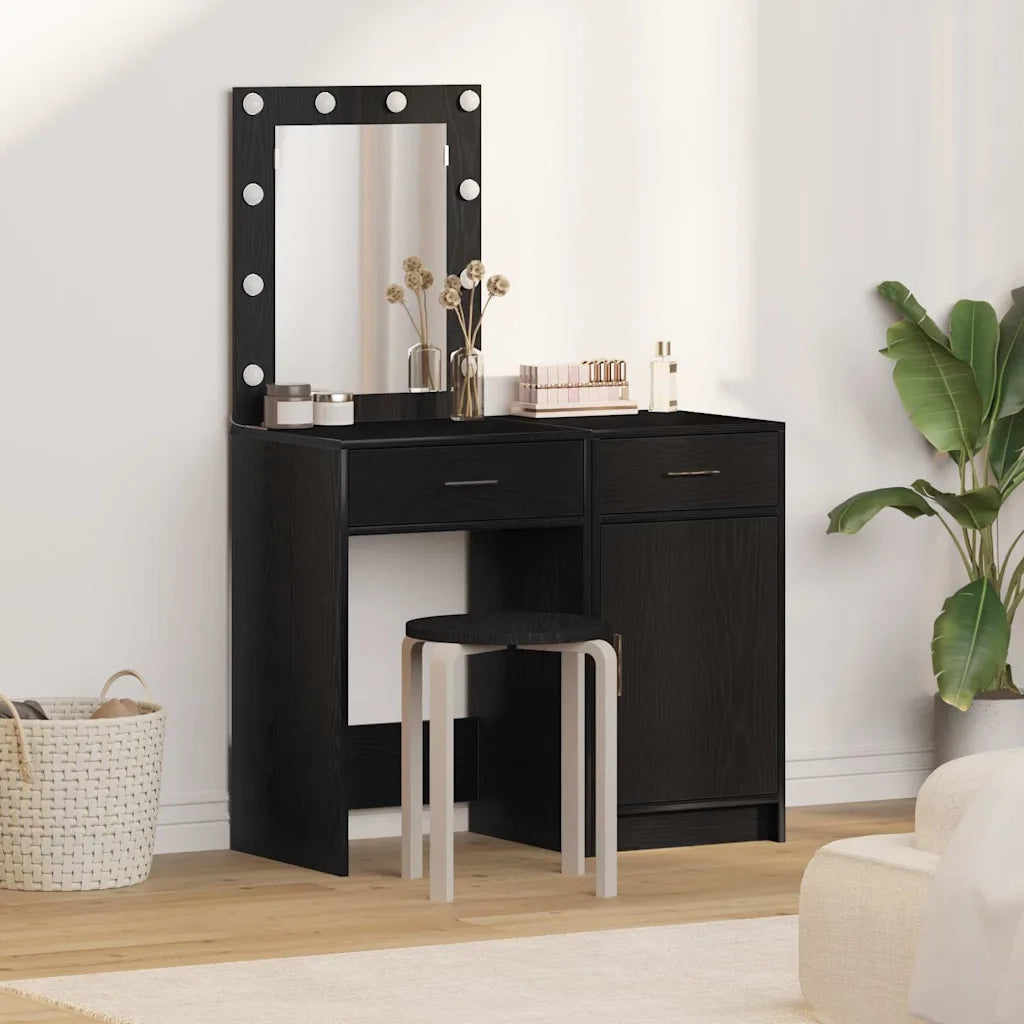 Tavolo da Trucco 2 pcs Nero 50 x 41 x 135 cm Legno multistrato 3334237