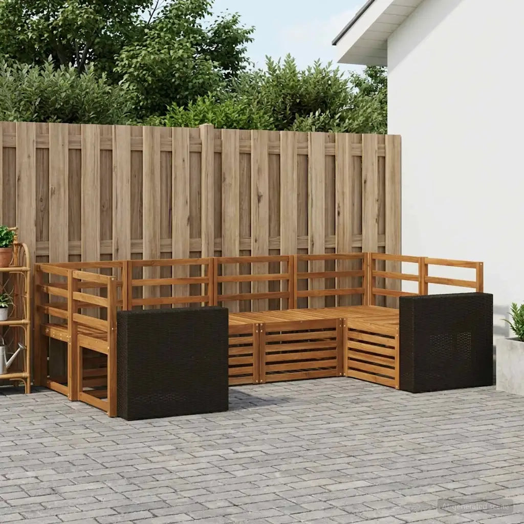 Set divano sezionale 6 pcs Naturale Legno di Acacia Massello 3384780