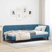 Cornice del letto ad angolo Blu 100 x 200 cm Velluto 42016615