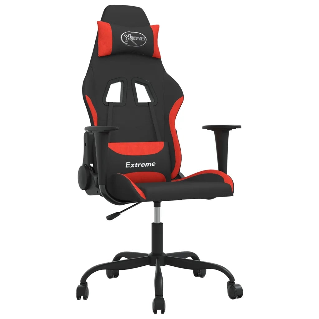 Sedia da Gaming Rosso e Nero in Tessuto 3143720