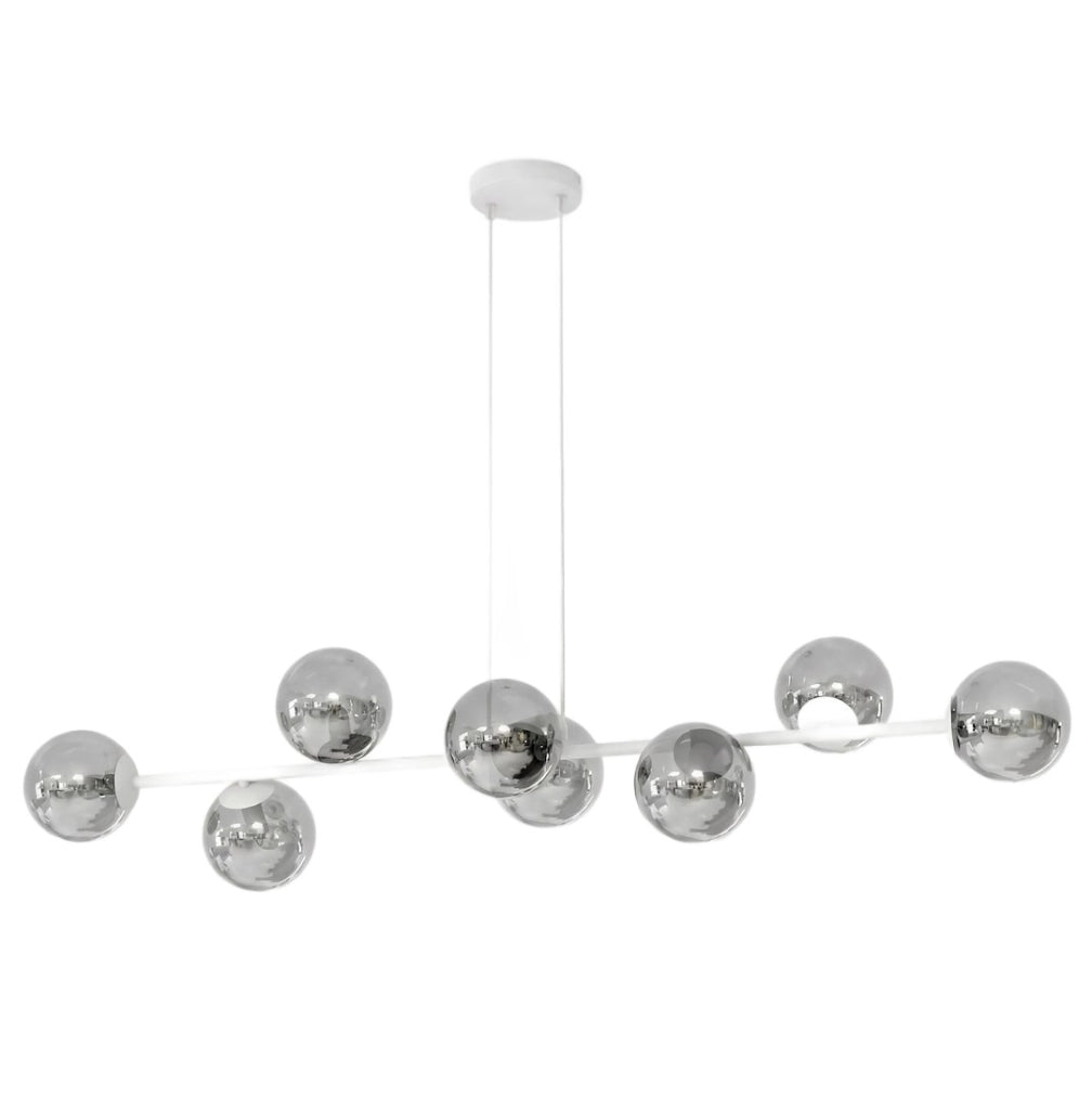 Lampada a sospensione MAGNUS 8xE14 vetro grigio Emibig