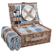 Cestino da picnic 2 servizi marrone 38x26x18cm