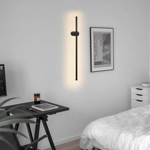 ZMH Applique LED nera dal design moderno e illuminazione rotante per scale per corridoio