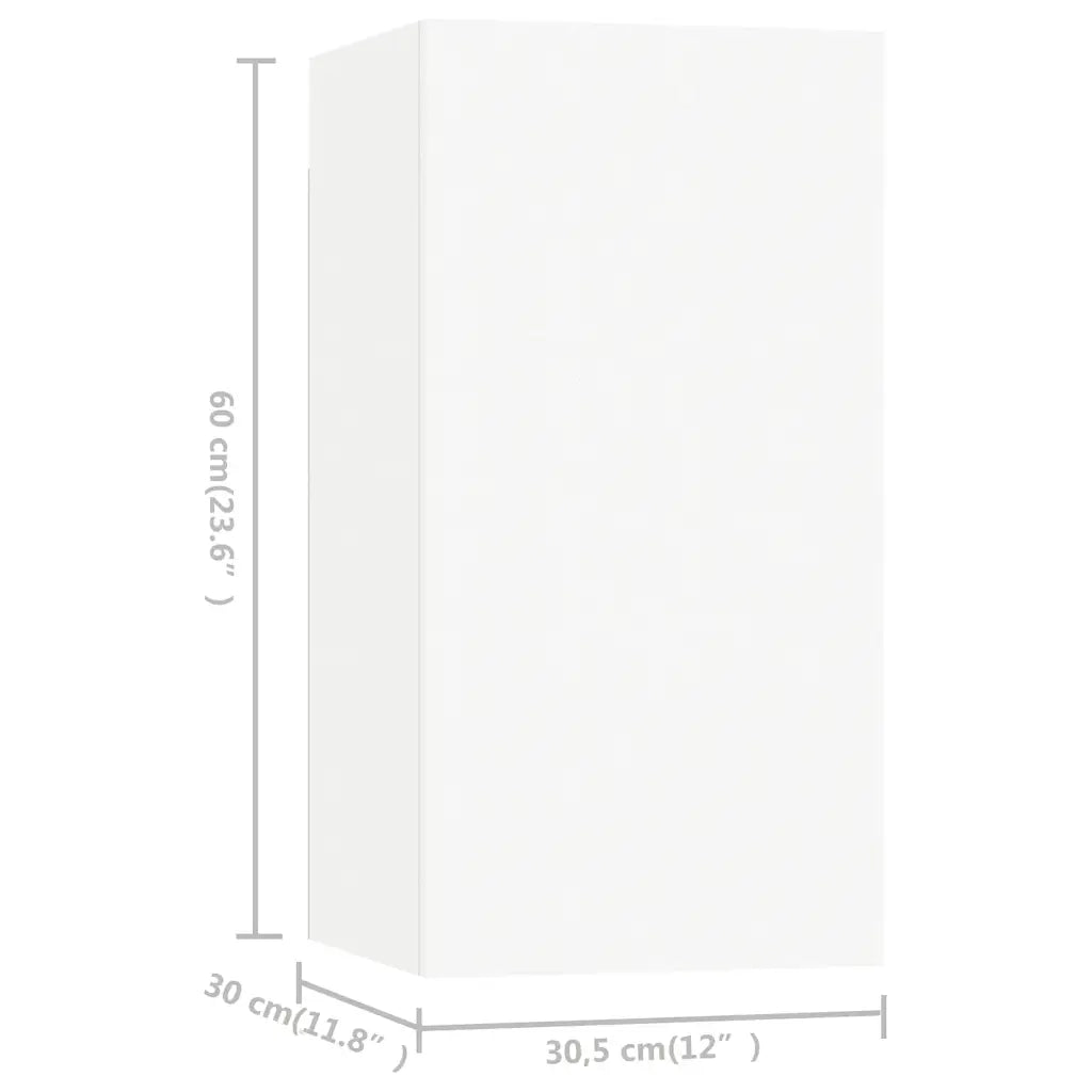 Mobili Porta TV 7 pz | Armadietto TV | Mobile Porta TV Bianchi 30,5x30x60 cm in Legno Multistrato