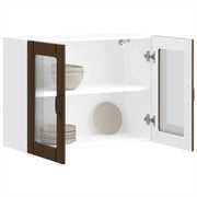 Pensile da Cucina con Porta in Vetro Lucca Rovere Marrone 853854