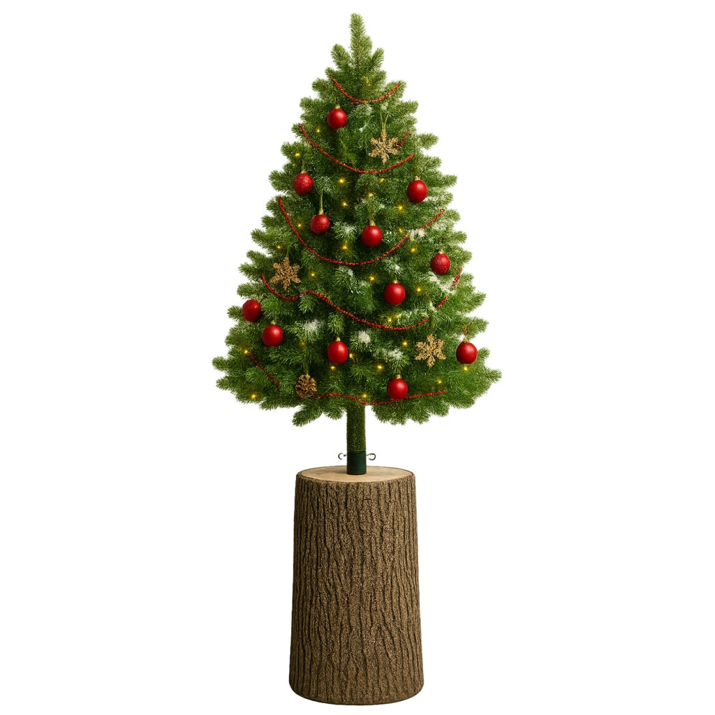 Kawaki L - Base a Tronco per Albero di Natale da 120 a 180 cm H57,5 cm Effetto Corteccia Realistico