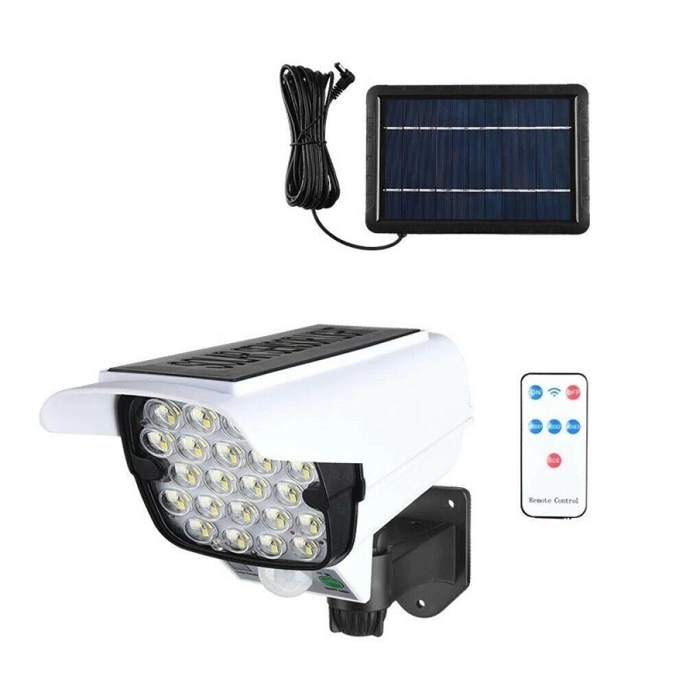 Trade Shop - Telecamera Finta Pannello Solare Con Sensore Di Movimento 66 Led Faretto Ta113 -