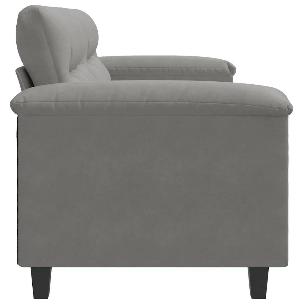Divano a 2 Posti-Sofa 2 Posti Grigio Scuro 140 cm in Tessuto Microfibra