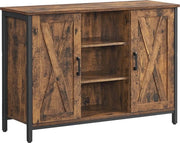 Dressoir industriale con scaffali aperti e cassetto - Vintage marrone-nero