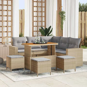 Set Divano da Giardino 10 pcs Beige e Grigio Chiaro polyrattan