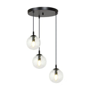 Lampadario Emibig Cosmo 3, 3xE14, nero trasparente Premium
