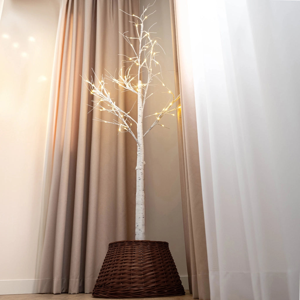 Copertura in vimini KADAX per supporto albero di Natale 55 cm, colore marrone.