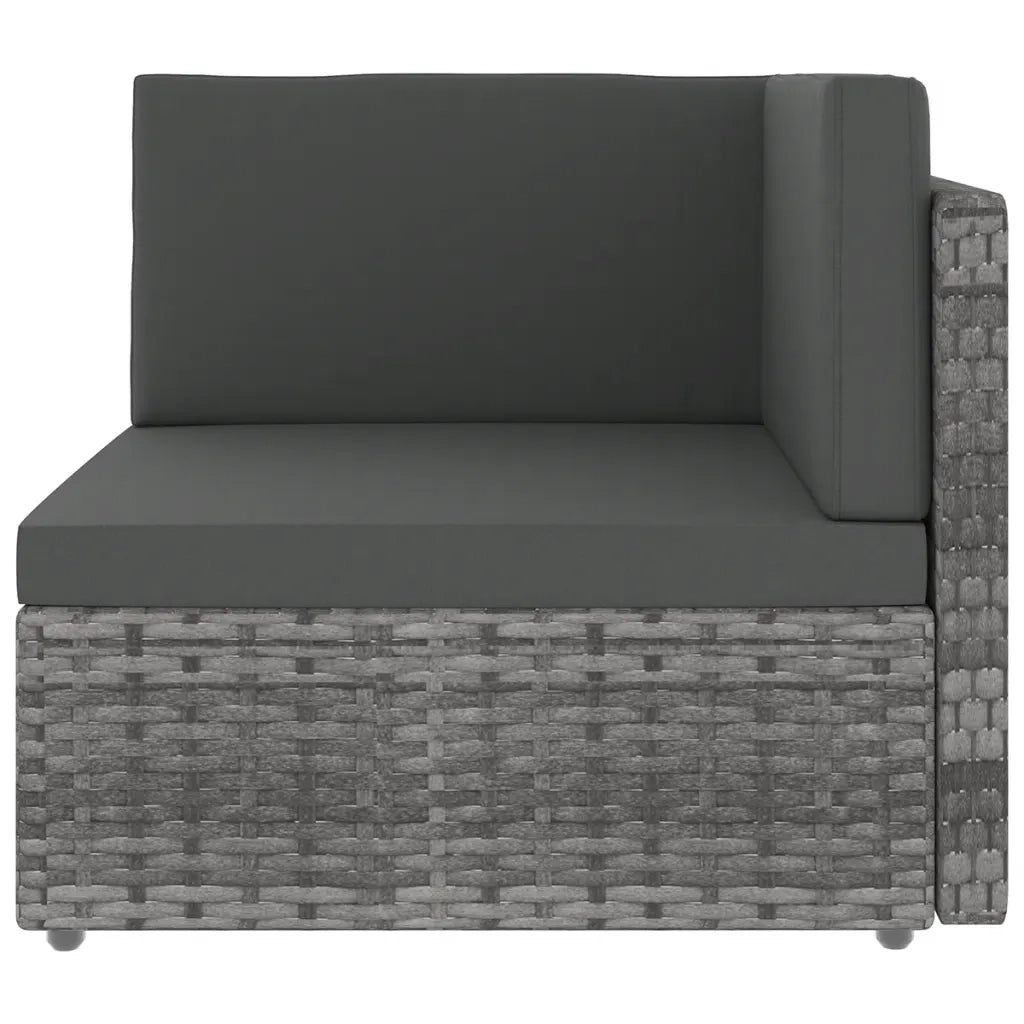Set Divani da Giardino 7 pz con Cuscini in Polyrattan Grigio 3067178