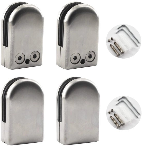 Accessori per vetro - Viti adattabili in acciaio inossidabile - 4 pezzi - Adatti per vetro da 16-17 mm - Inclusi micro viti a stella - Protezione per vetro