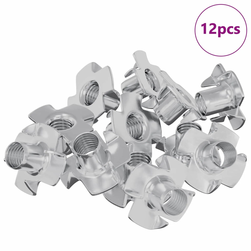 T-nut con punte 12 pcs Argento M6 mm Acciaio 864996