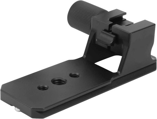 Montaggio per Stativo Sostitutivo Base - Supporto per Oculare - Struttura in Alluminio Aeronautico - Piastrina in Acciaio Inossidabile Antiscivolo - Compatibile con RRS/ARCA-SWISS - Anello di Blocco per Lenti