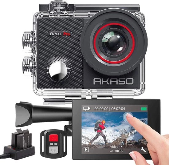 Camera 4K 20MP da immersione, impermeabile, touchscreen ultra HD, EIS, telecomando e accessori