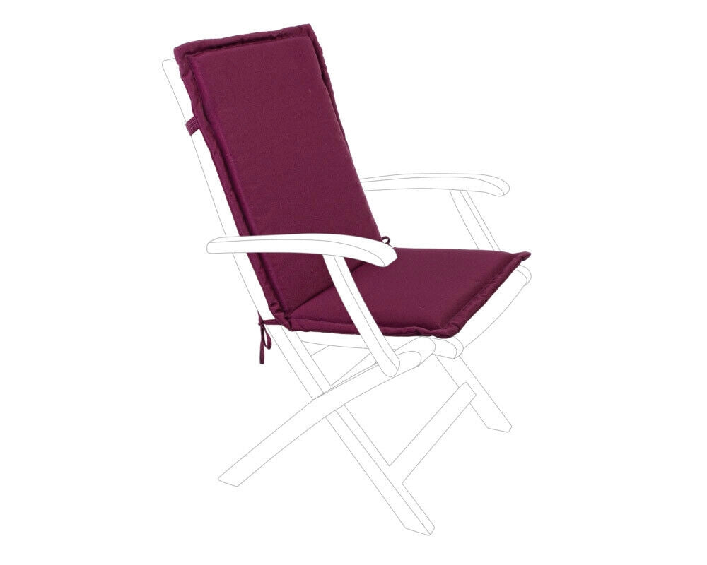 Cuscino Sedia Sdraio da Esterno Sfoderabile Poltrona Schienale Alto Bizzotto Colore: Bordeaux Schienale Medio