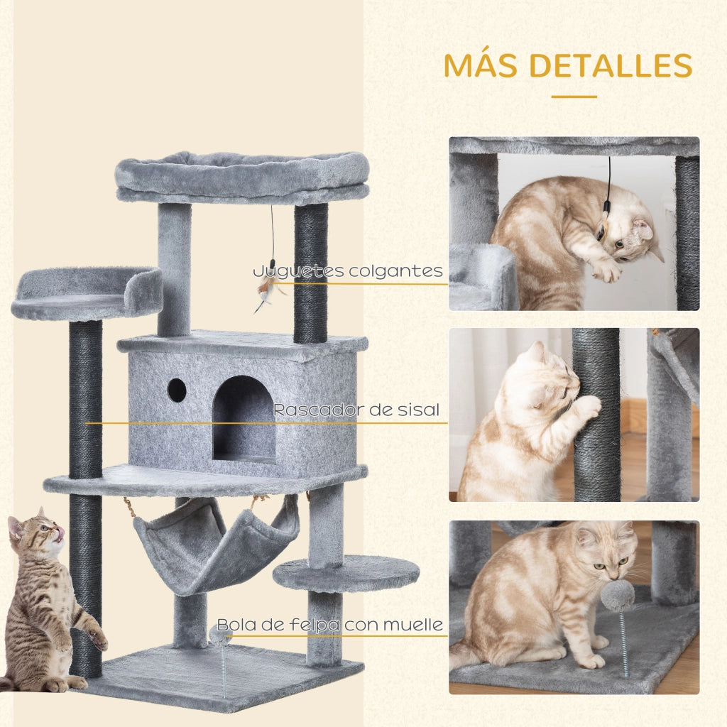 Albero Tiragraffi per Gatti ¨C Minimal ¨C Grigio 48x48x107 cm