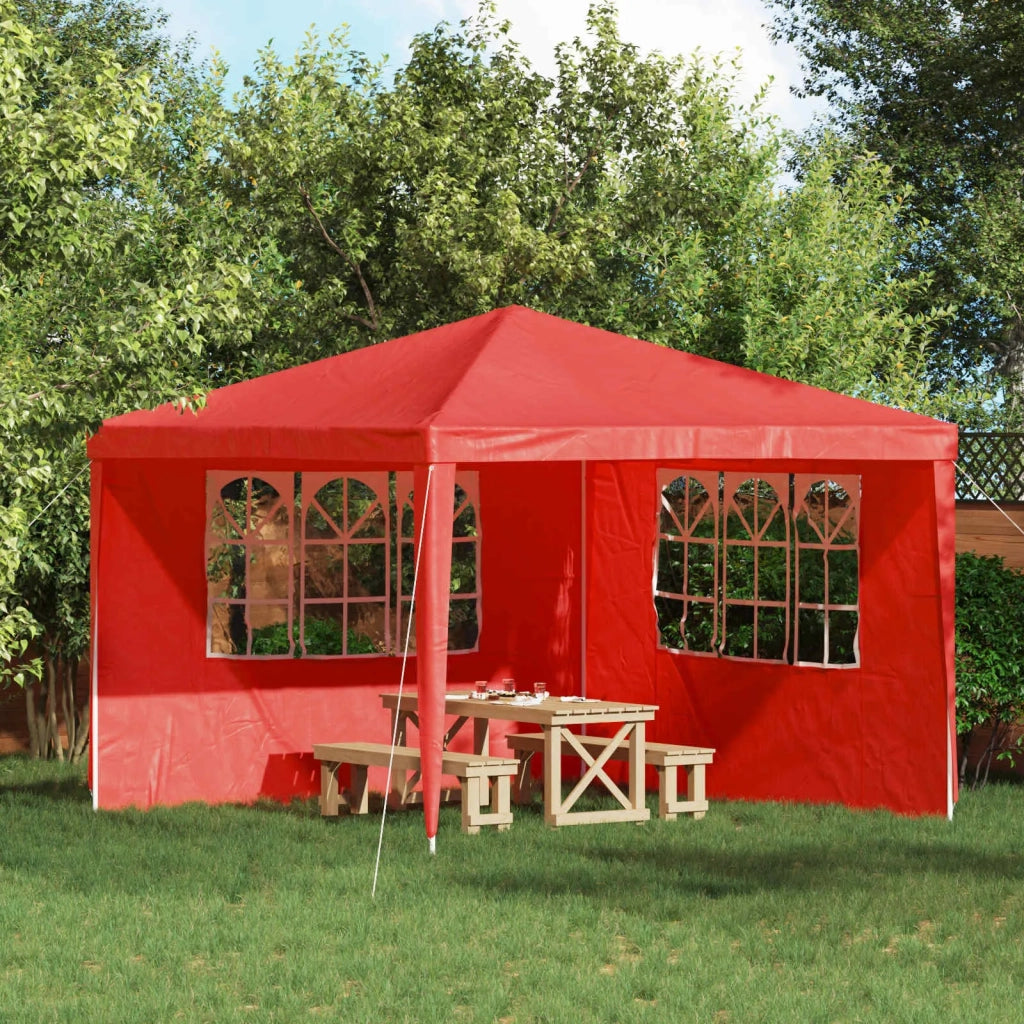 Parete per tenda da festa 2 pz 300 x 195 cm Rosso PE e Acciaio CFW1921719