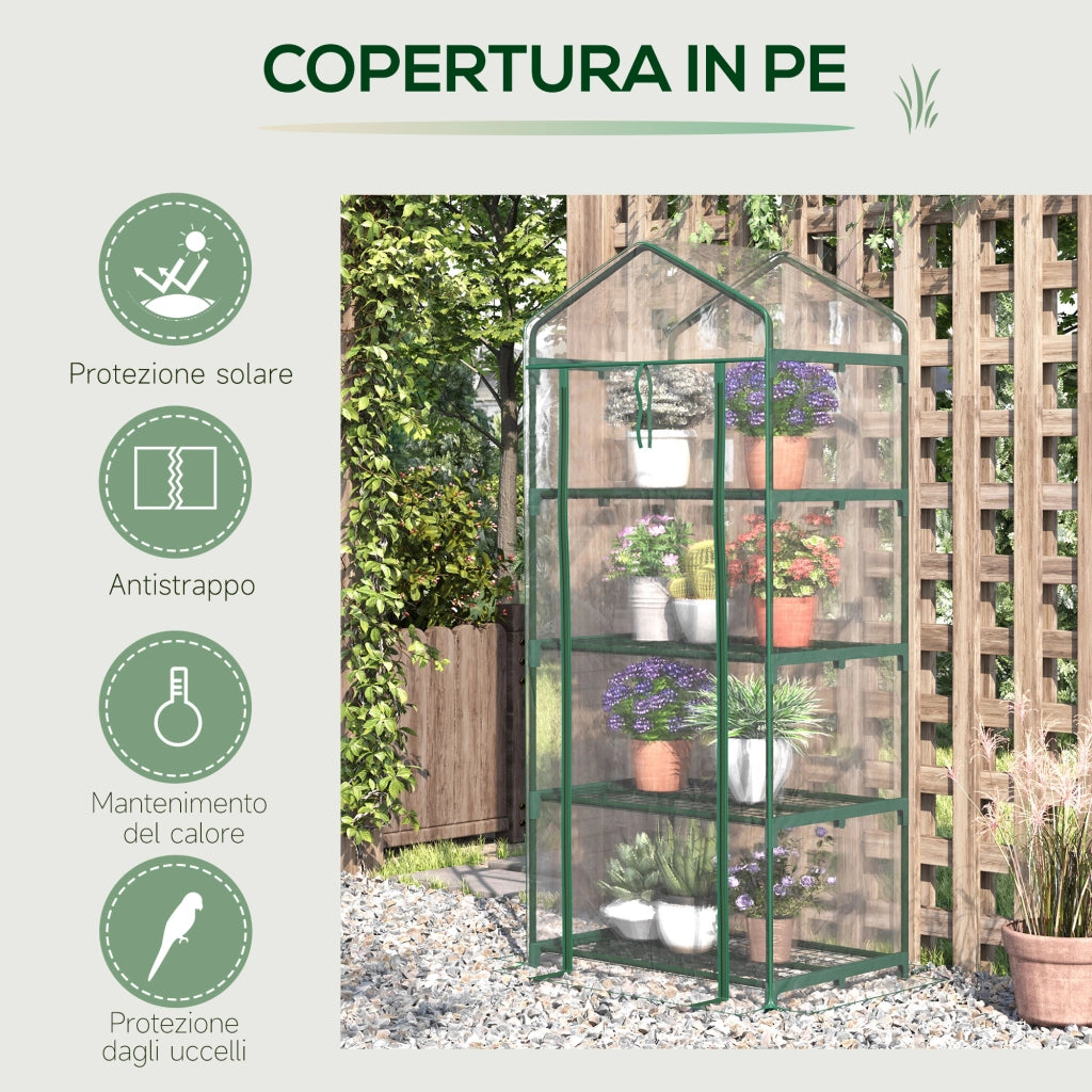 Serra da Balcone 4 Ripiani ¨C Xylo ¨C PVC Trasparente 70x50x160cm