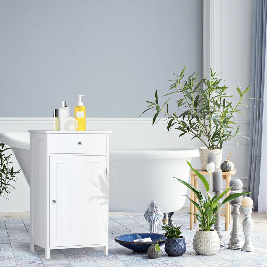 Mobiletto Bagno con 2 Cassetti ¨C zephmum ¨C Bianco 43x34x77 cm