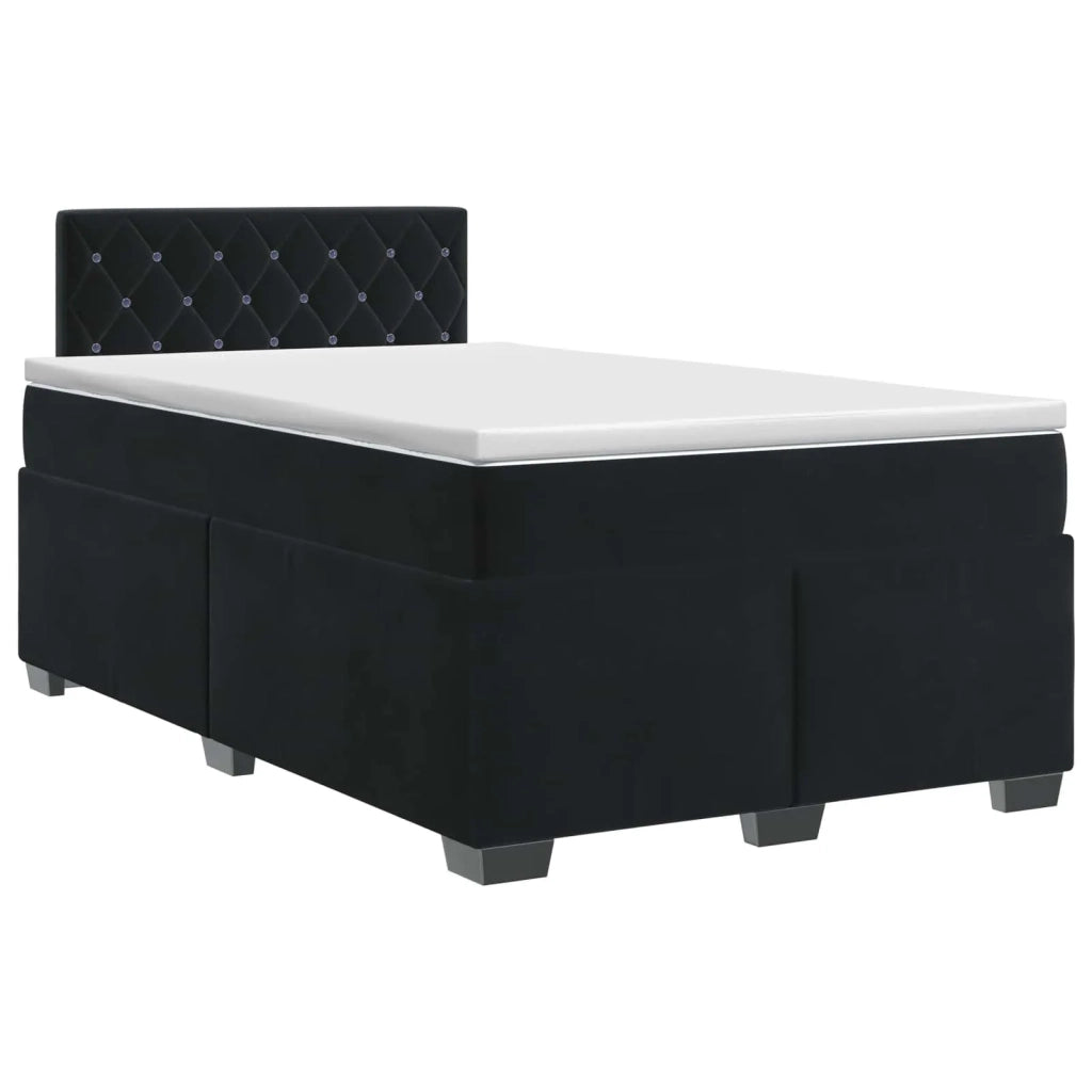 Letto box spring con materasso Nero 120 x 190 cm Velluto 3450670