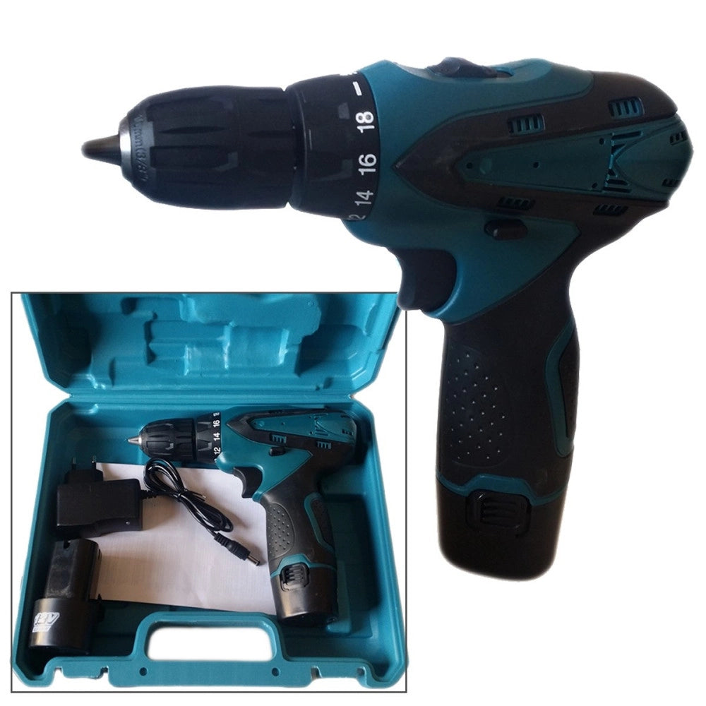 Trade Shop - Mini Trapano Avvitatore 12volt Doppia Batteria Carica Batteria Valigetta -