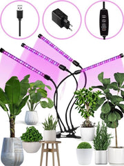 Lampada per crescita per piante - LED Full Spectrum - Lampada per crescita e fioritura - Lampade per crescita interne - 40 Watt - Timer automatico 3-9-12 ore - Incluso Adattatore