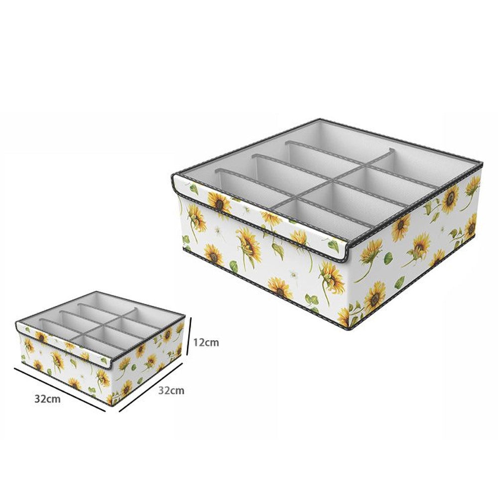 Trade Shop - Box Scatola Salvaspazio Armadio 8 Contenitori Porta Oggetti Organizer 32x32x12cm -