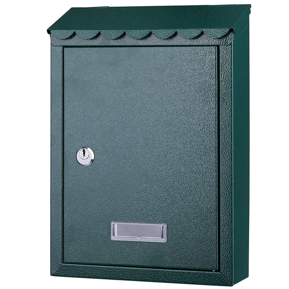 Cassetta Postale da Parete in Metallo Inox con Chiave per Esterno e Interno Verde
