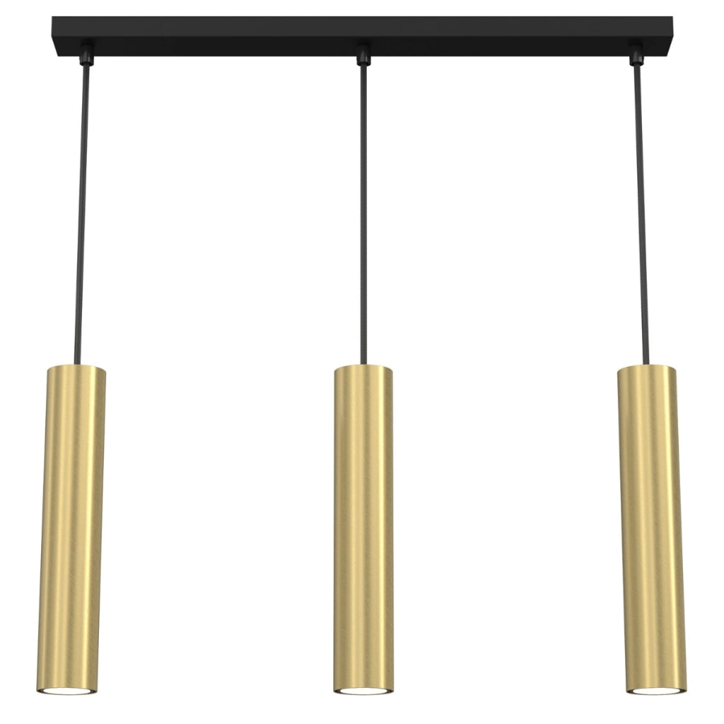 Lampada a sospensione Luminex Raito 3xGU10 ottone/nero
