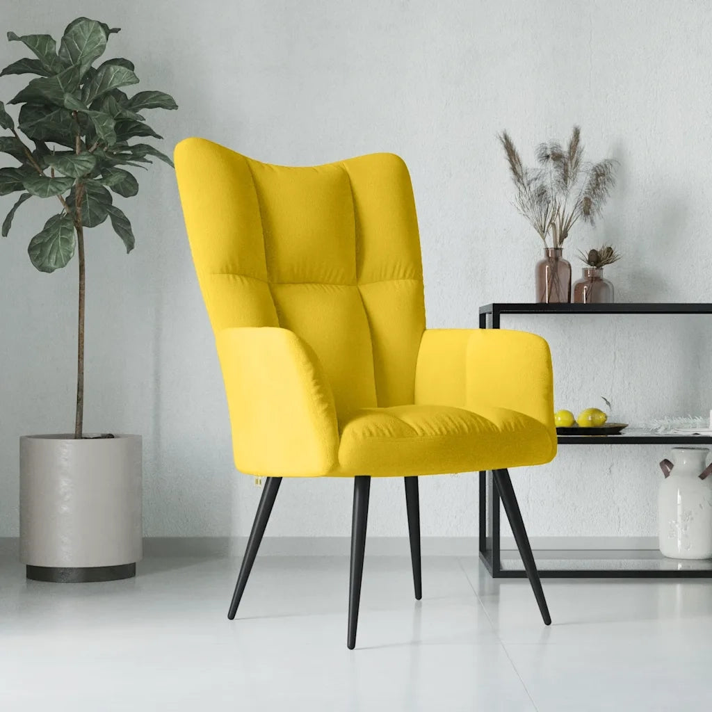 Poltrona Relax | Sedia Relax Giallo Senape in Velluto